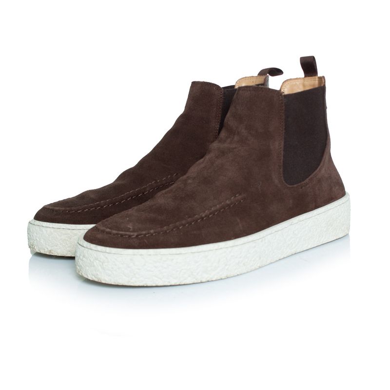 Posa, High Suede Chelsea Boots In Brown